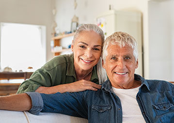 Photo of a couple smiling. Link to Life Stage Gift Planner Ages 60-70 Situations.